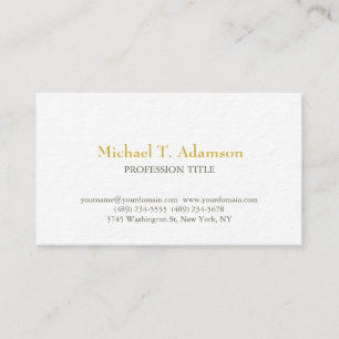 Retro Style Elegant Plain Simple Metallic Gold Business Card