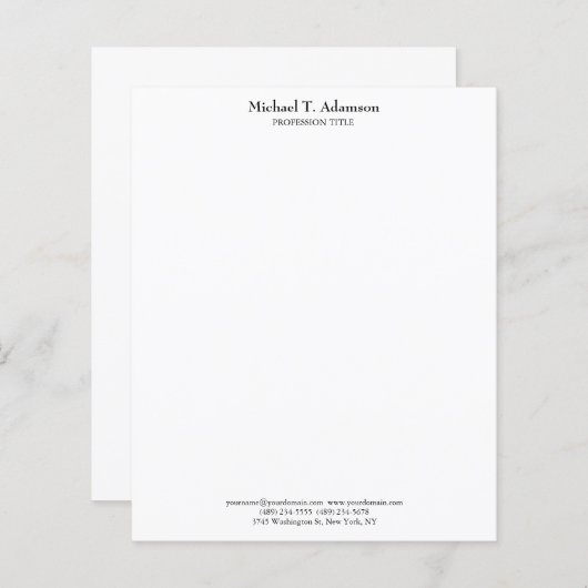 Retro Style Elegant Plain Simple White (Front/Back)