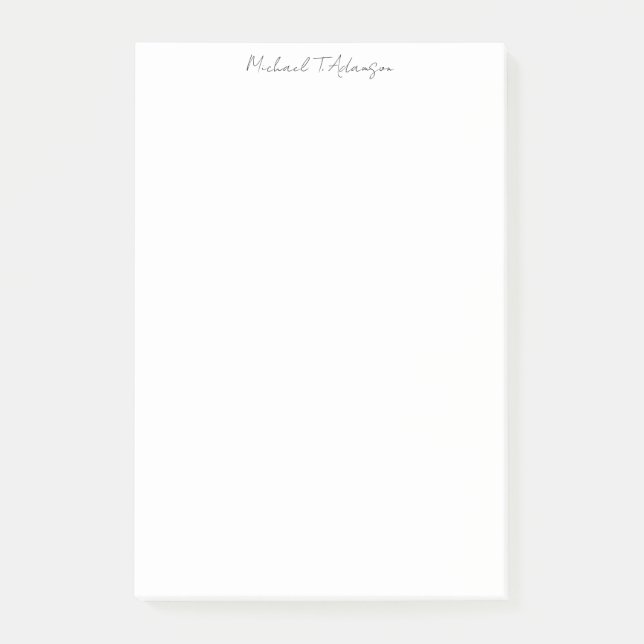 Retro Style Elegant Plain Simple White Calligraphy Post-it Notes (Front)