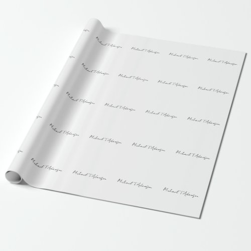 Retro Style Elegant Plain Simple White Calligraphy Wrapping Paper