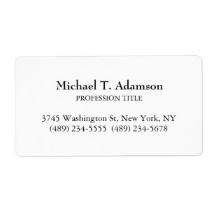 Retro Style Elegant Plain Simple White Label