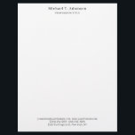 Retro Style Elegant Plain Simple White Letterhead<br><div class="desc">Trendy Retro Style Template For All Needs.</div>