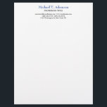 Retro Style Elegant Plain Simple White Letterhead<br><div class="desc">Choose from Different Types and Sizes. Trendy Retro Style Template For All Needs.</div>