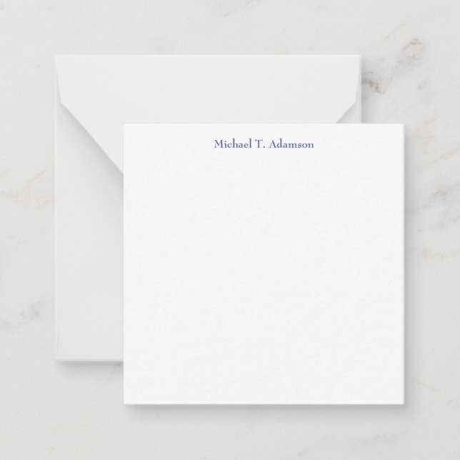 Retro Style Elegant Plain Simple White Note Card (Front)