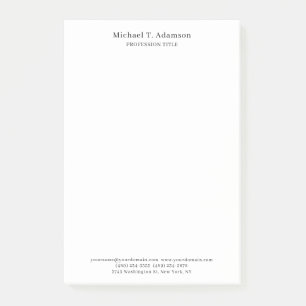 Retro Style Elegant Plain Simple White Post-it Notes