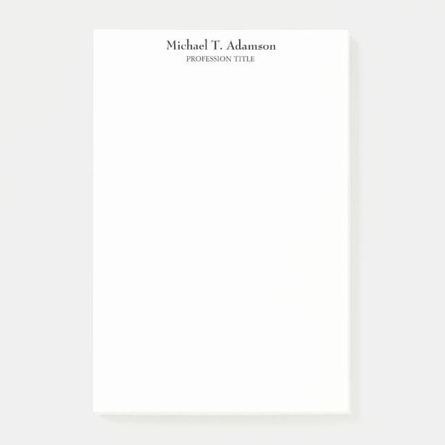 Retro Style Elegant Plain Simple White Post-it Notes (Front)