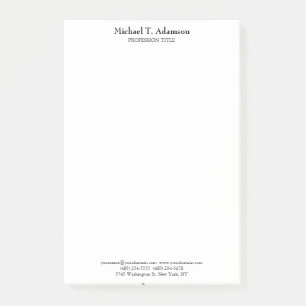 Retro Style Elegant Plain Simple White Post-it Notes