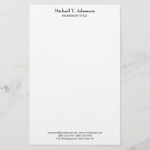 Retro Style Elegant Plain Simple White Stationery