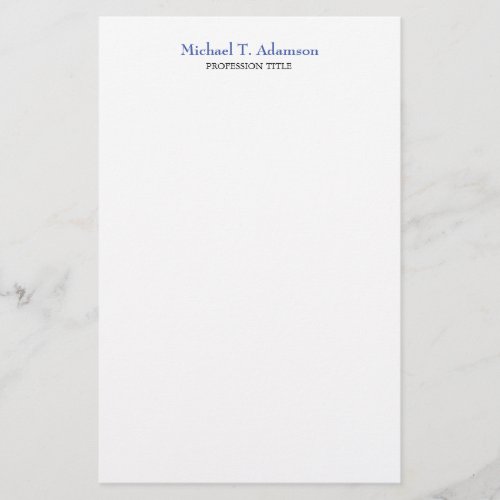 Retro Style Elegant Plain Simple White Stationery