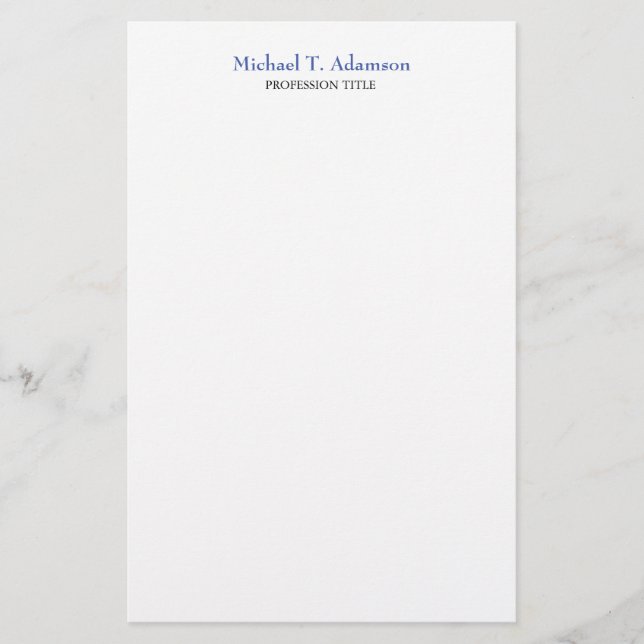 Retro Style Elegant Plain Simple White Stationery (Front)