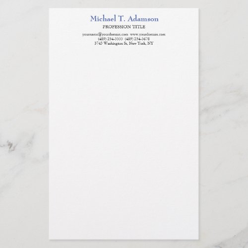 Retro Style Elegant Plain Simple White Stationery