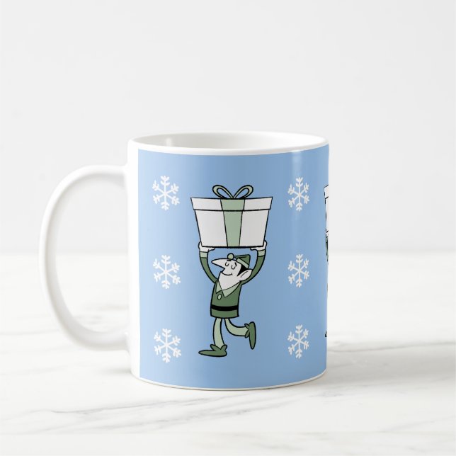 Retro-Style Elf Coffee Mug (Left)