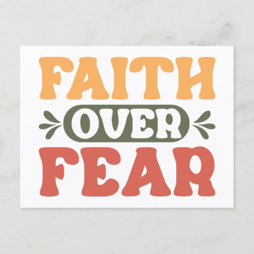 Retro Style  Faith over Fear Postcard