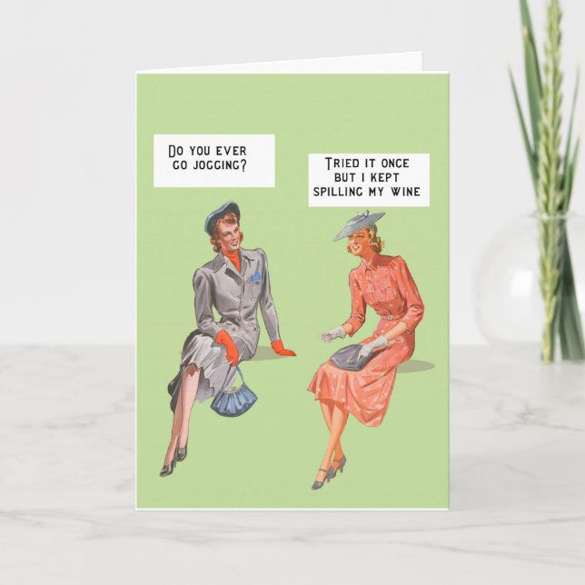 Retro style female humour card (Front)