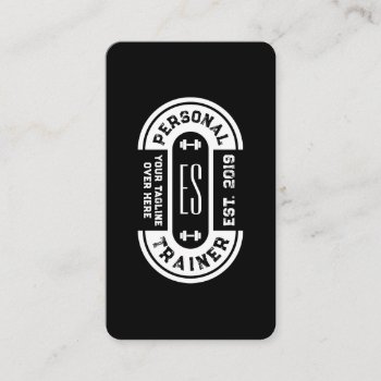 Retro Style Fitness Logo Business Card by TwoFatCats at Zazzle