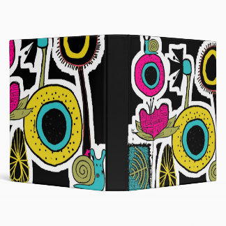 Retro Style Flower Power 3 Ring Binder