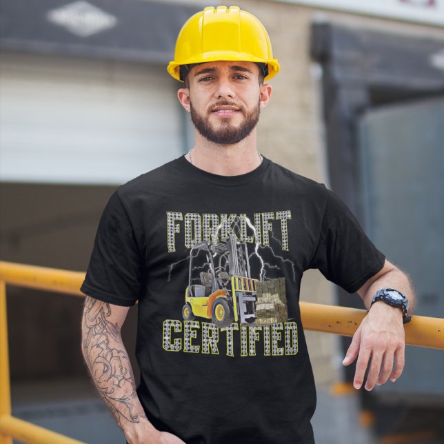 Retro Style Funny Forklift Operator Forklift Certi T-Shirt (Creator Uploaded)