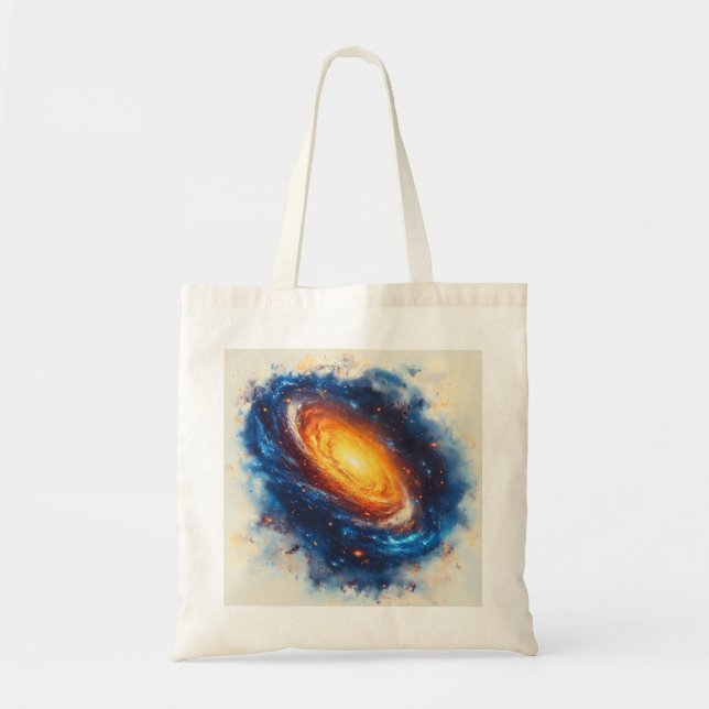 Retro-style galaxy tote bag (Front)