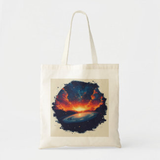 Retro-style galaxy tote bag