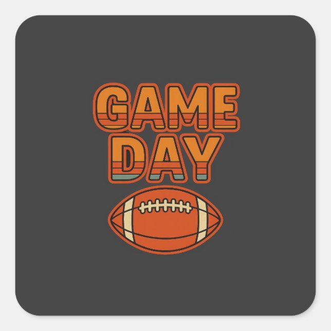 Retro Style – Game Day Square Sticker (Front)