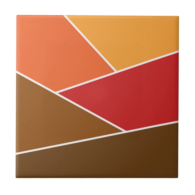 Retro style geometric design ceramic tile (Front)