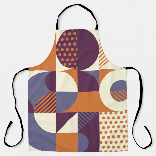 Retro Style Geometric Pattern Design Apron (Front)