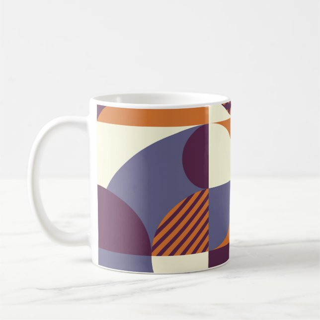 Retro Style Geometric Pattern Design Coffee Mug (Left)
