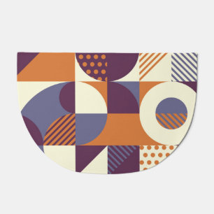 Retro Style Geometric Pattern Design Doormat