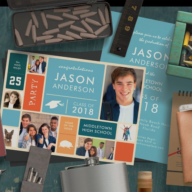 Retro Style Graduation Party Invitation (Creator Uploaded)