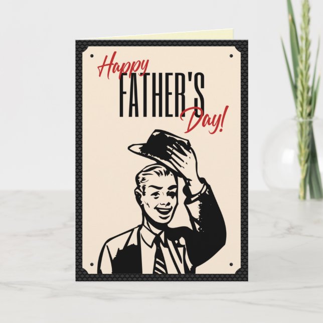 Retro Style Happy Father's Day Card (Front)