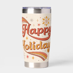 Retro-style Happy Holidays  Insulated Tumbler