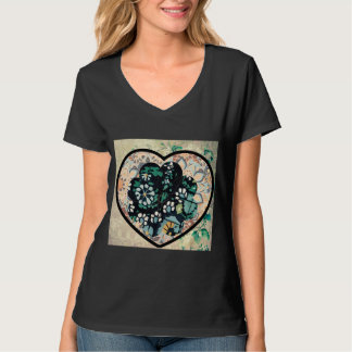 Retro Style Heart Art Inspired by Nature's Beauty T-Shirt