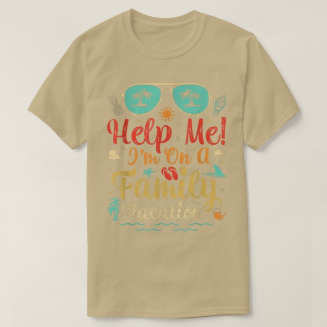 Retro Style Help Me Im On A Family Vacation 2361  T-Shirt (Design Front)
