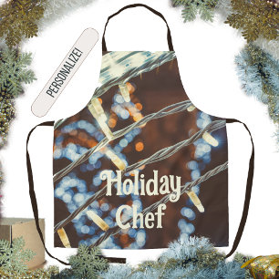 Retro style holiday lights apron