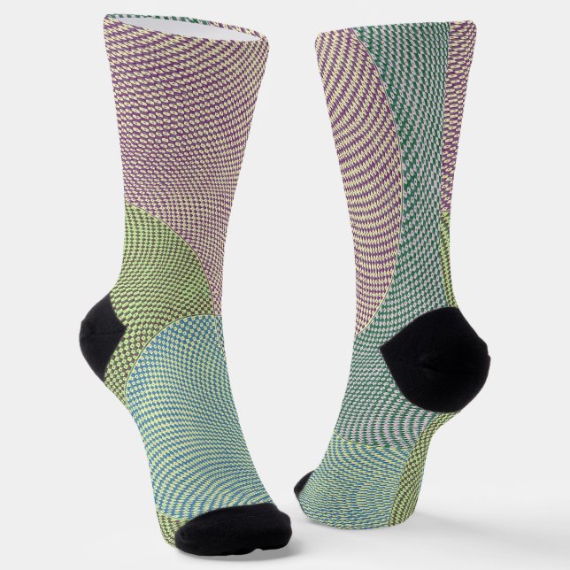 Retro Style Houndstooth Crazy Pattern Socks (Angled)