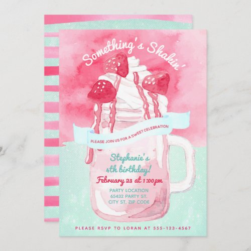 Retro Style Ice Cream Party Birthday Invitation