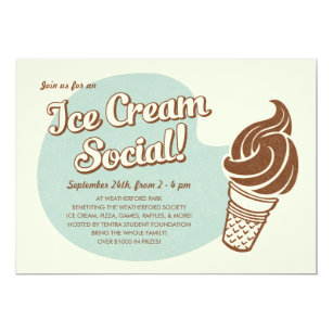 ice cream social invitations zazzle