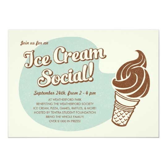 Retro Style Ice Cream Social Invitations Retro Style Ice Cream Social Invitations