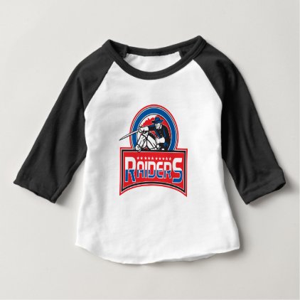 Retro style illustration of Cavalry Trooper on hor Baby T-Shirt