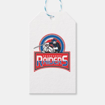 Retro style illustration of Cavalry Trooper on hor Gift Tags