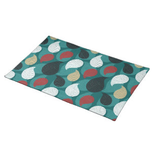 Retro Style in Attractive Swirl of Colors     Cloth Placemat