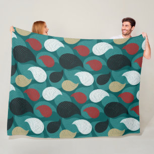 Retro Style in Attractive Swirl of Colors  Fleece Blanket