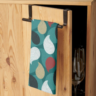 Retro Style in Attractive Swirl of Colors Kitchen Towel