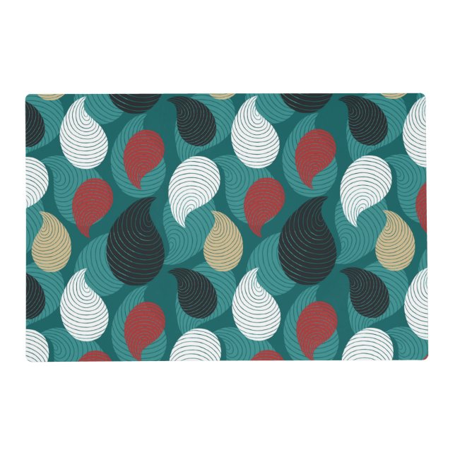 Retro Style in Attractive Swirl of Colors      Placemat (Front)