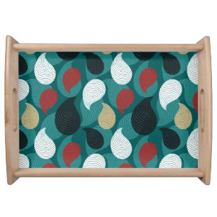 Retro Style in Attractive Swirl of Colors Serving Tray
