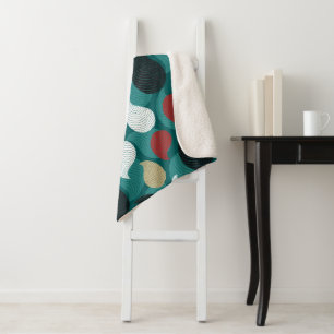 Retro Style in Attractive Swirl of Colors   Sherpa Blanket