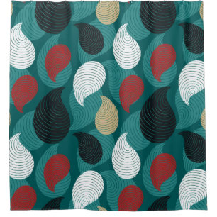 Retro Style in Attractive Swirl of Colors Shower Curtain