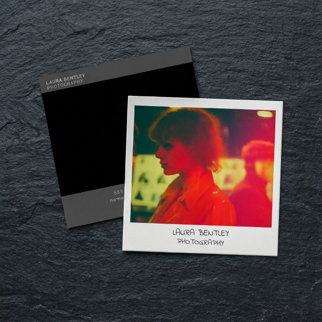 Retro style instant photo square business card (Retro style instant photo square business card.)