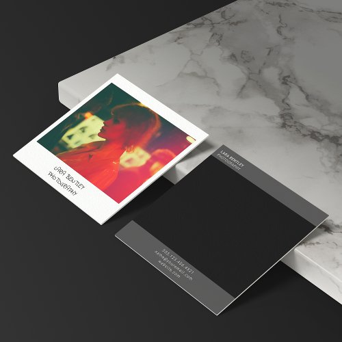 Retro style instant photo square business card