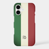 Retro style Italian flag of Italy custom monogram